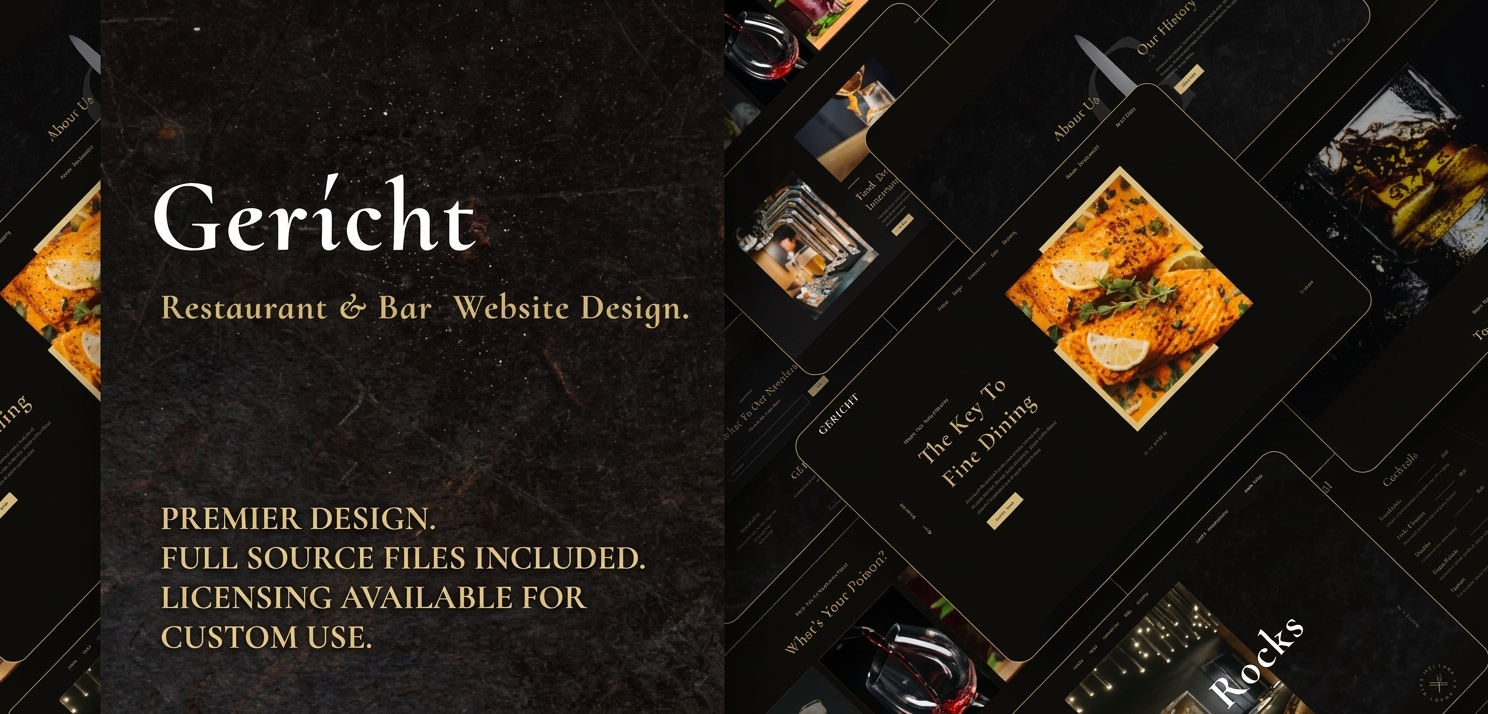 Gericht fine dining restaurant website preview